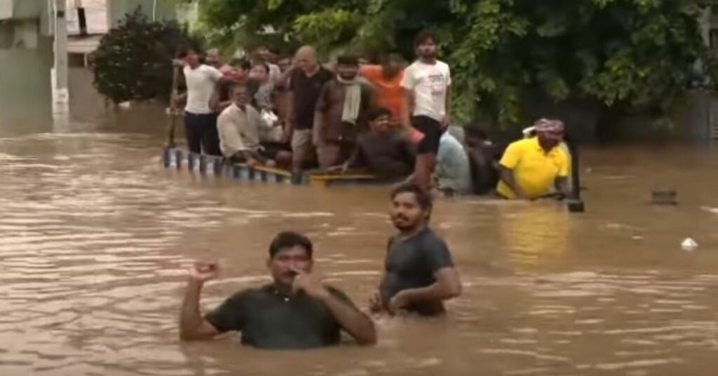 Heavy Rain Causes Floods in Andhra Pradesh and Telangana